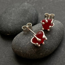 Load image into Gallery viewer, a. EARRINGS . studs . crimson red