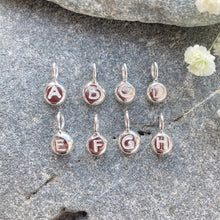 Load image into Gallery viewer, a . PENDANT . sea glass & initial pebble charm . sage green