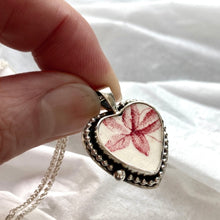 Load image into Gallery viewer, a. PENDANT . heart . pottery . red floral