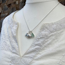 Load image into Gallery viewer, a. PENDANT . sea shell and sea glass cluster