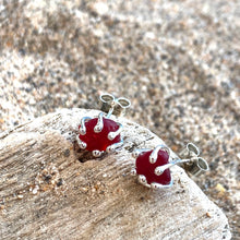 Load image into Gallery viewer, EARRINGS . studs . crimson red