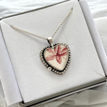 Load image into Gallery viewer, a. PENDANT . heart . pottery . red floral