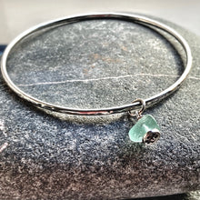 Load image into Gallery viewer, BANGLE . sea glass charm