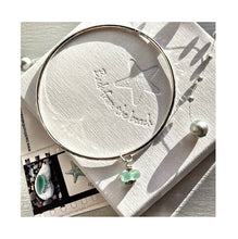 Load image into Gallery viewer, BANGLE . sea glass charm