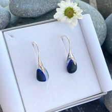 Load image into Gallery viewer, EARRINGS . wave . Seaham sea glass
