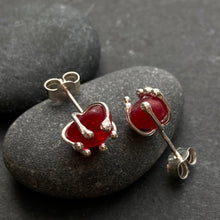 Load image into Gallery viewer, a. EARRINGS . studs . crimson red
