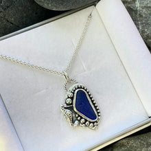Load image into Gallery viewer, a. PENDANT . seahorse. cobalt blue sea glass
