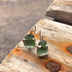 a. EARRINGS . dangles . green blue