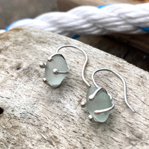 a. EARRINGS . dangles . seafoam green
