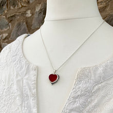 Load image into Gallery viewer, RESERVED for Carol White . PENDANT . heart . red
