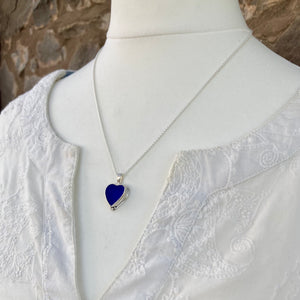 a. PENDANT . heart . cobalt blue