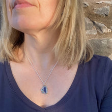 Load image into Gallery viewer, a. PENDANT . seahorse. cobalt blue sea glass
