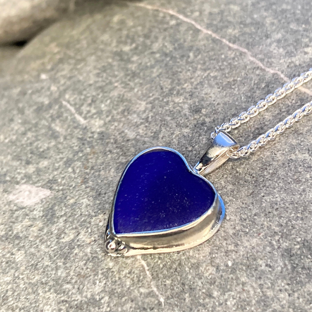 a. PENDANT . heart . cobalt blue