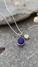 Load and play video in Gallery viewer, PENDANT . sea glass &amp; initial pebble charm

