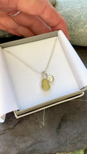 Load and play video in Gallery viewer, a. PENDANT . sea glass &amp; initial pebble charm
